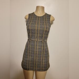 Urban Outfitters Grey Plaid Dress Size X-Small Tennis Golf Y2K Classic Demure